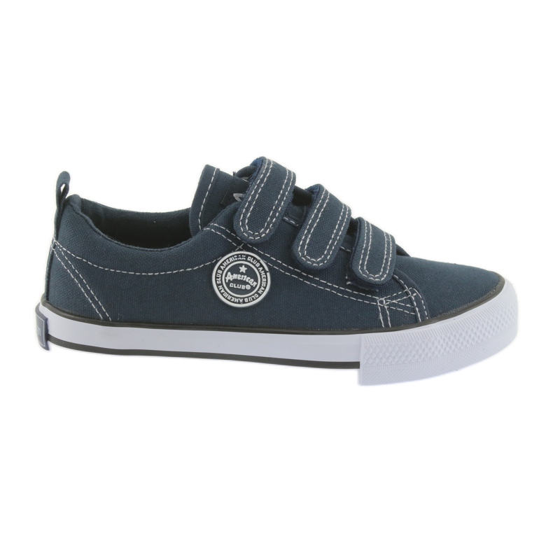 American Club navy blue velcro sneakers white
