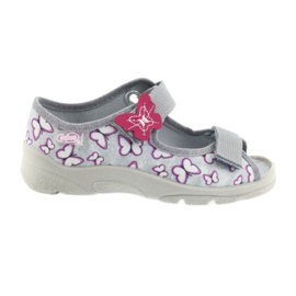 Befado children's sandals butterflies 969X135 purple grey pink
