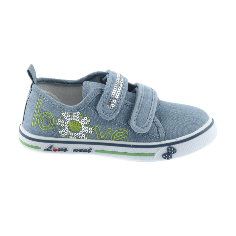 Blue jeans love Atletico sneakers, leather insert