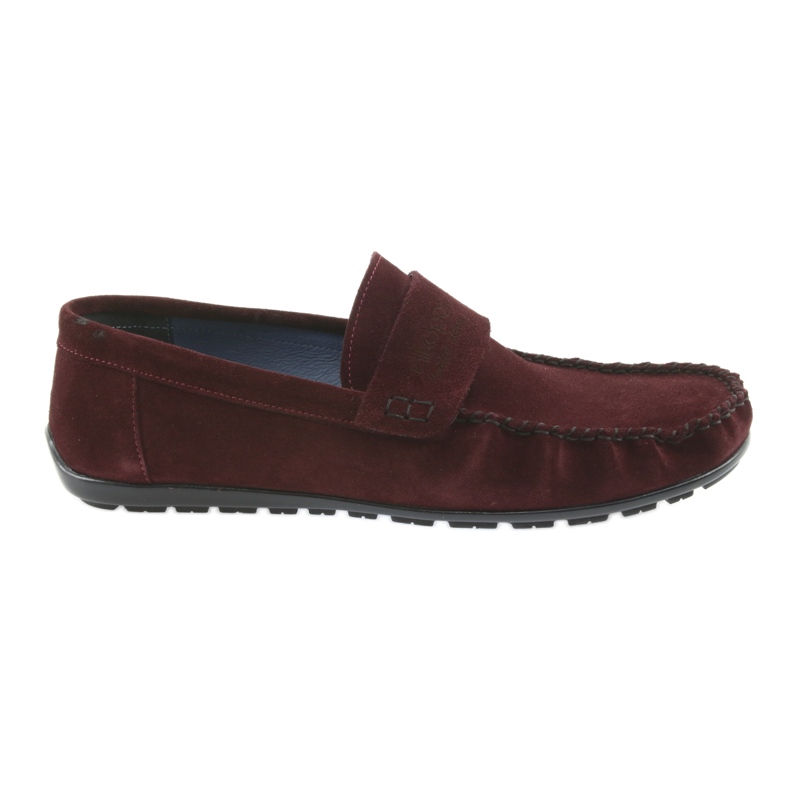 Nikopol Men's leather burgundy loafers1688 red