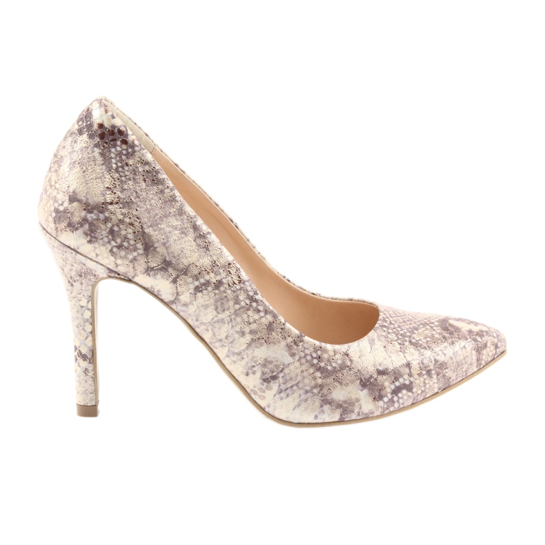 Women's pumps Edeo 3313 snakeskin beige golden Women's pumps Edeo 3313 snakeskin beige golden