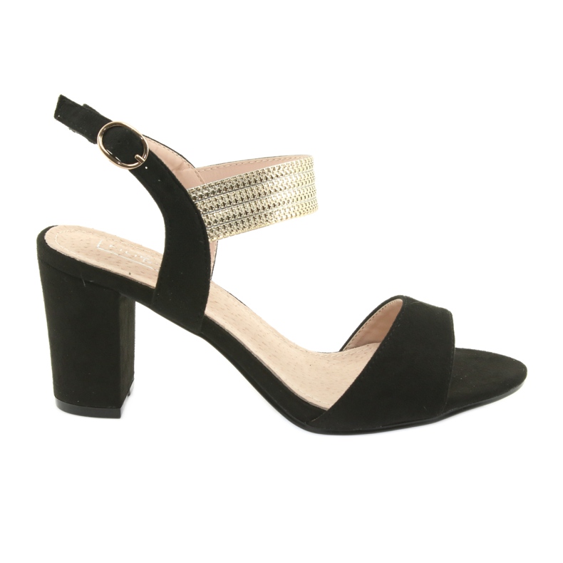 Sandals on the post Filippo 817 black / gold yellow