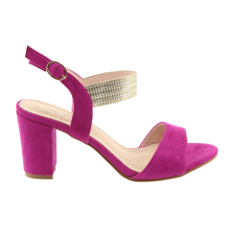 Sandals on the post of Filippo DS817 fuchsia / gold pink yellow