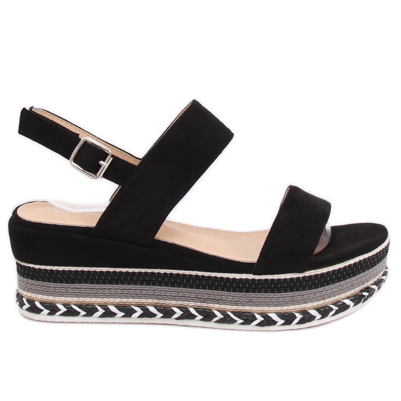 High-soled sandals black 9073 Black