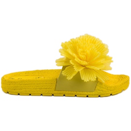 Seastar Yellow Slippers With Flowers
