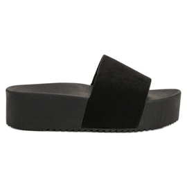 Anesia Paris Suede Slippers On The Platform black Anesia Paris Suede Slippers On The Platform black