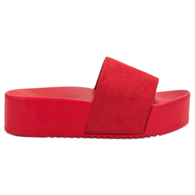 Anesia Paris Suede Slippers On The Platform red