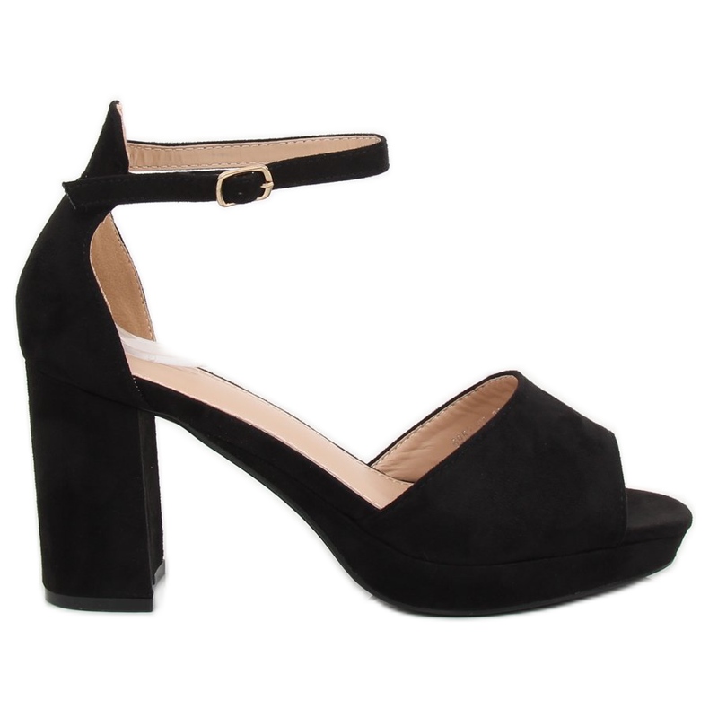 Black high-heeled sandals 6952-GL Black