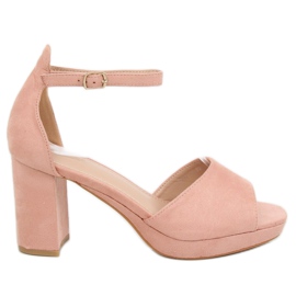 Pink high-heeled sandals 6952-GL Pink