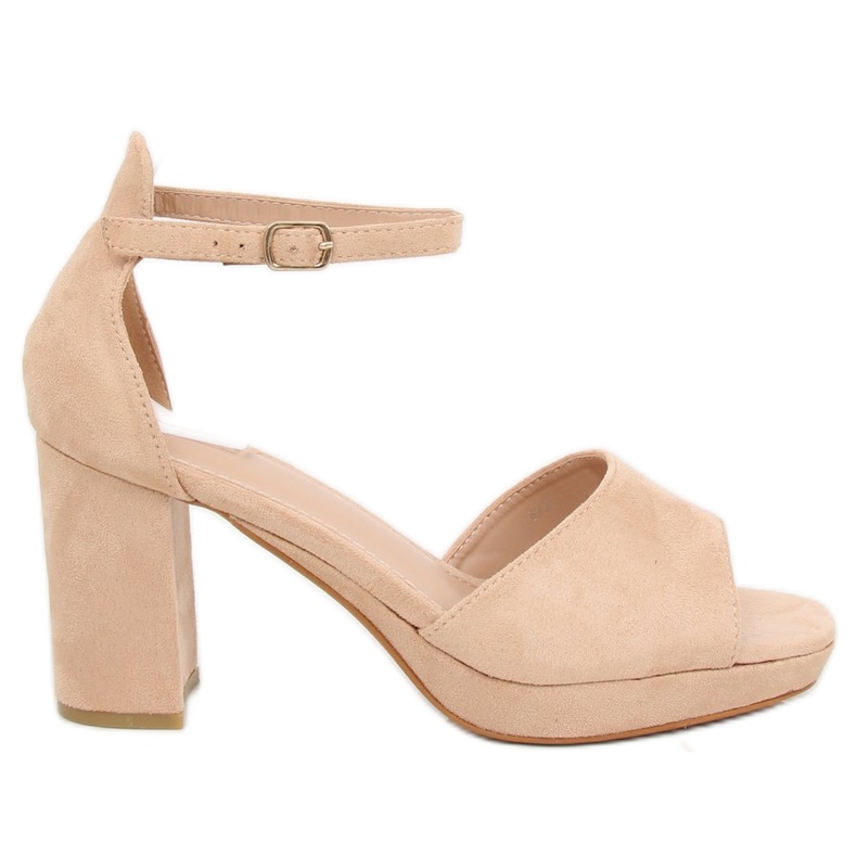 Beige high-heeled sandals 6952-GL Beige