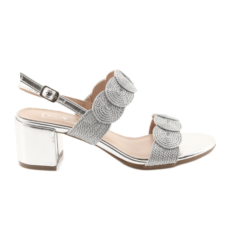 Sandals silver cord soutache Filippo 793 grey