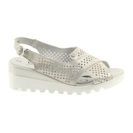 Golden women's sandals on the wedge Filippo 729