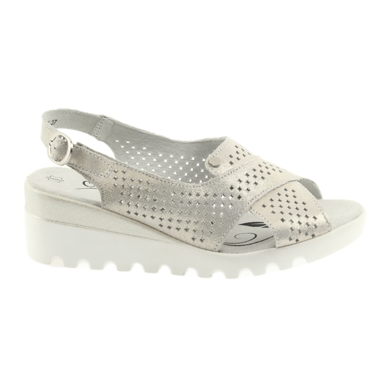 Golden women's sandals on the wedge Filippo 729