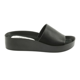 Black profiled slippers Filippo 768