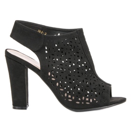 Queen Vivi Openwork Sandals With Uppers black