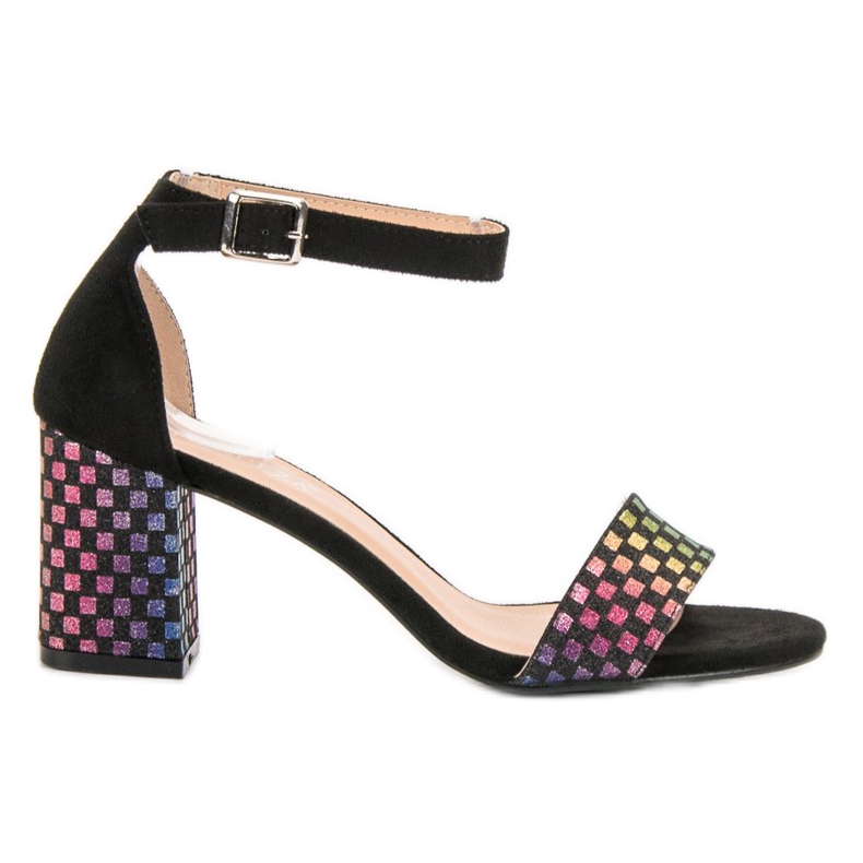 Fashionable VINCEZA sandals black multicolored