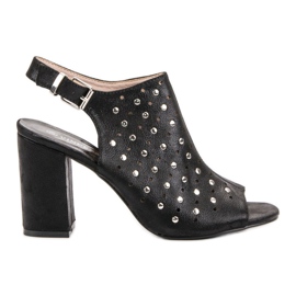 VINCEZA sandals with jets black VINCEZA sandals with jets black