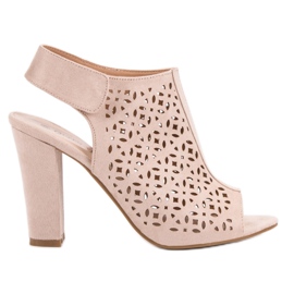 Queen Vivi Openwork Sandals With Uppers pink