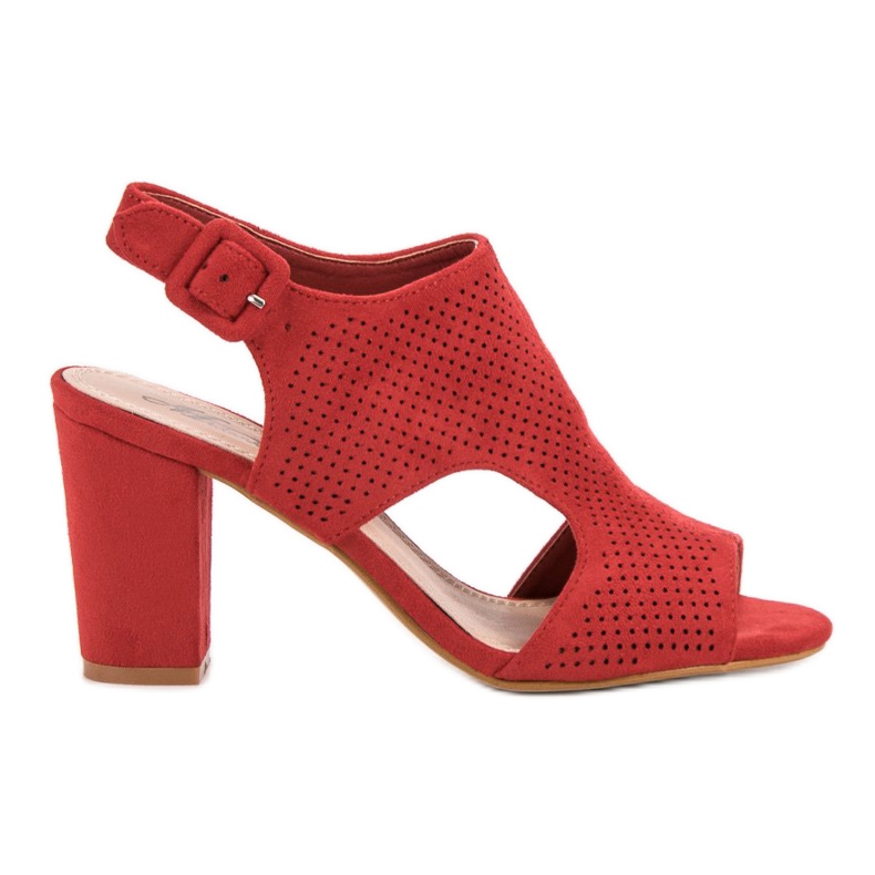 Openwork Sandals On A Post red