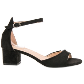 Super Mode Black High Heeled Sandals