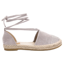 Seastar Tied Espadrilles With Crystals grey Seastar Tied Espadrilles With Crystals grey