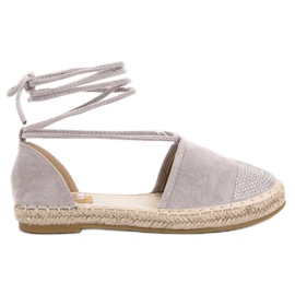 Seastar Tied Espadrilles With Crystals grey