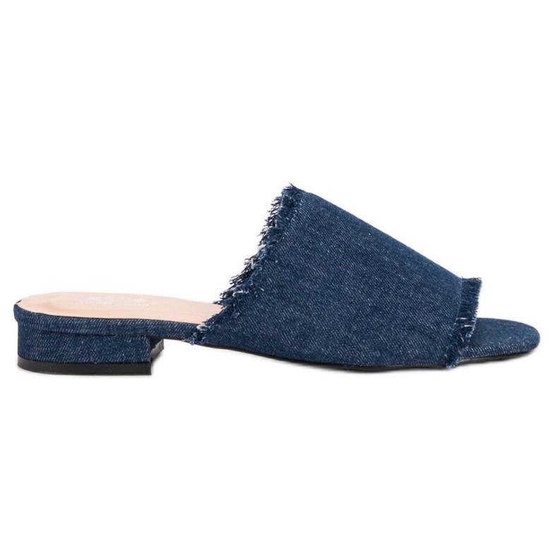 Small Swan Denim Slippers blue Small Swan Denim Slippers blue