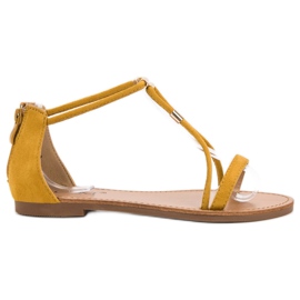 Cm Paris Flat Suede Sandals yellow