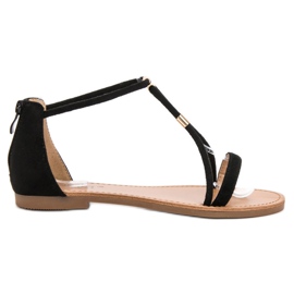 Cm Paris Flat Suede Sandals black