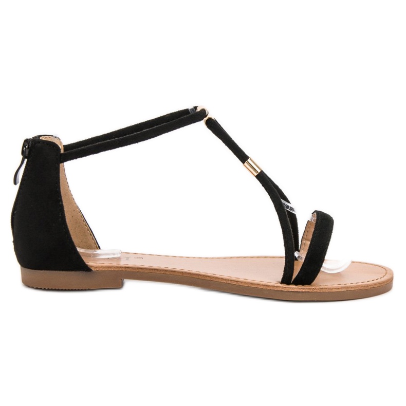 Cm Paris Flat Suede Sandals black