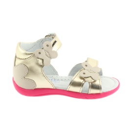Bartek Leather girls' leather sandals with a butterfly 51569 zlotys golden