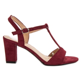Jumex Burgundy Suede Sandals red