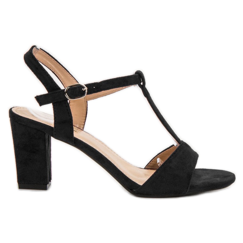 Jumex Black Suede Sandals