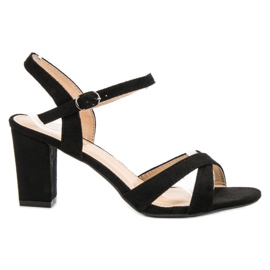 Jumex Suede Sandals On A Bar black Jumex Suede Sandals On A Bar black