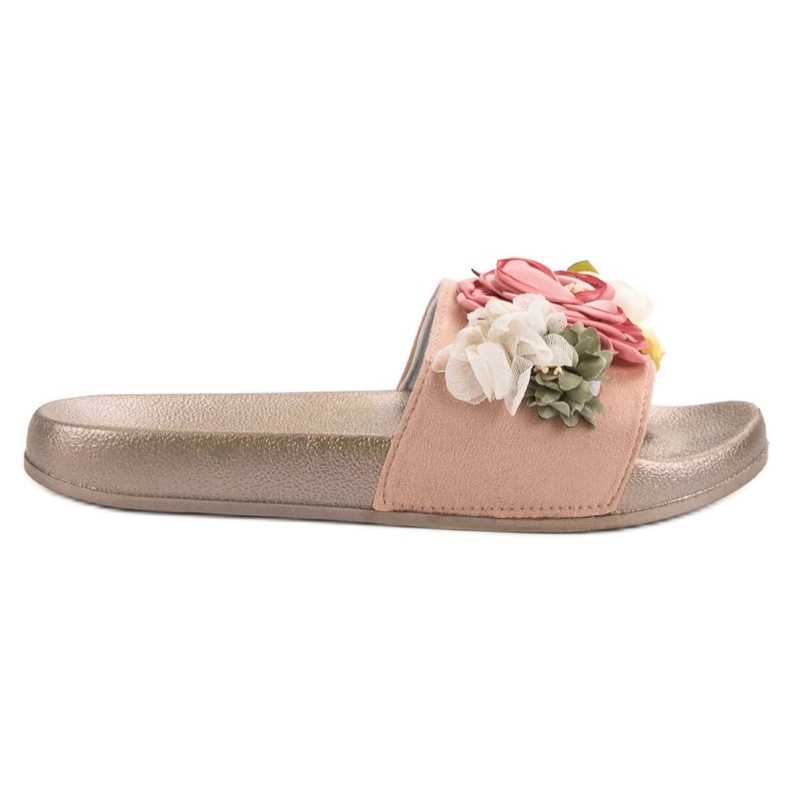 SHELOVET Powder Slippers With Flowers pink SHELOVET Powder Slippers With Flowers pink