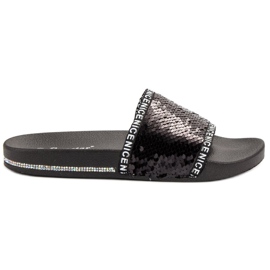 Seastar Sequin Slippers black