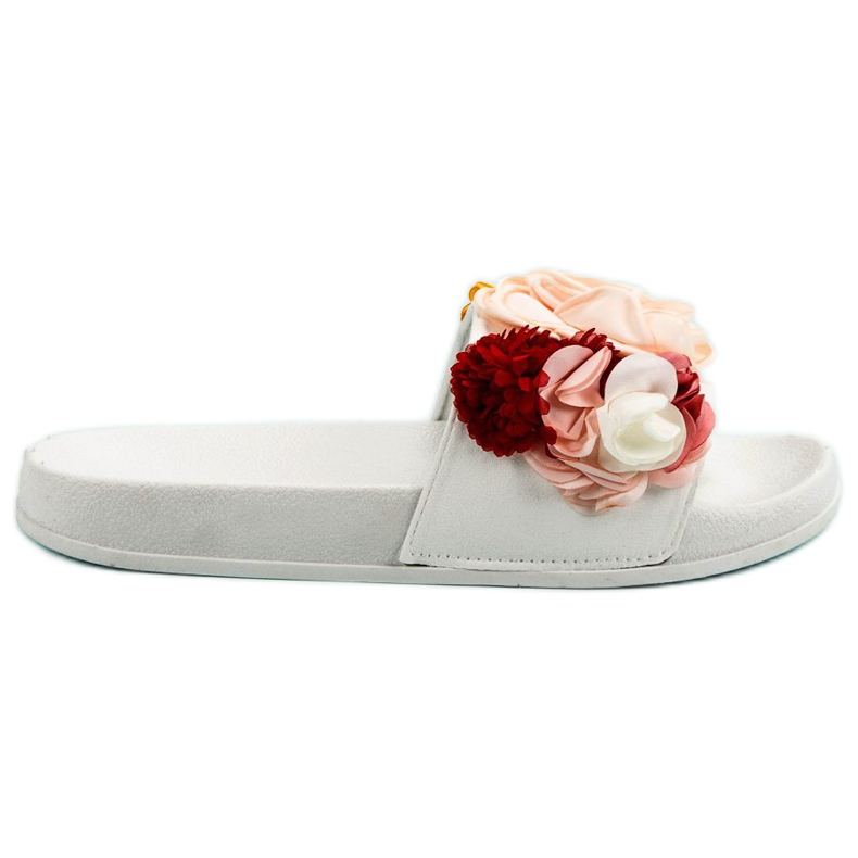 SHELOVET White Slippers With Flowers SHELOVET White Slippers With Flowers