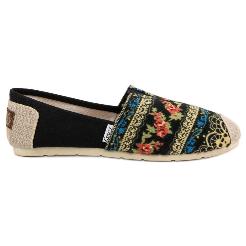 Lady Fashion Slip On Boho Sneakers black multicolored
