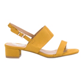 Small Swan Comfortable high-heeled sandals yellow Small Swan Comfortable high-heeled sandals yellow