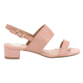 Small Swan Comfortable high-heeled sandals pink