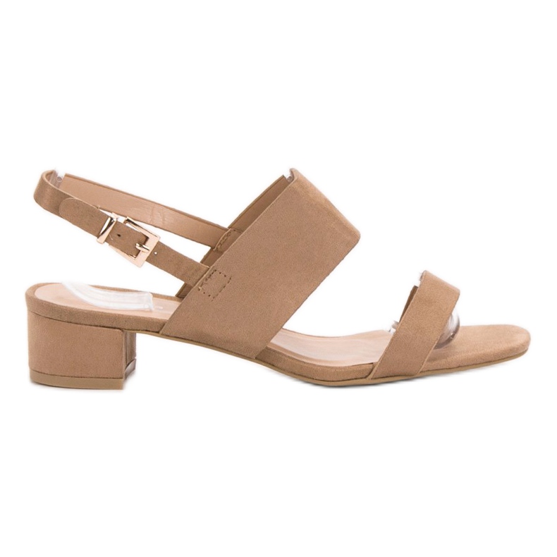 Small Swan Comfortable high-heeled sandals brown