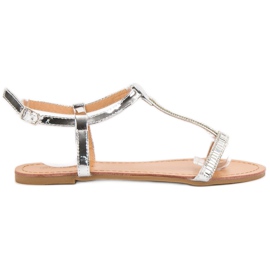 Abloom Lacquered Flat Sandals grey