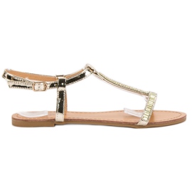 Abloom Lacquered Flat Sandals golden Abloom Lacquered Flat Sandals golden