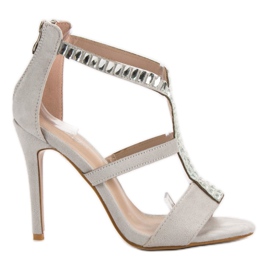 SHELOVET Sexy Sandals On A High Heel grey SHELOVET Sexy Sandals On A High Heel grey