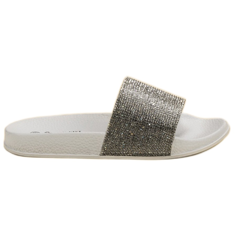 Queen Vivi Slippers With Crystals white