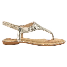 Encor Sandals With Crystals yellow