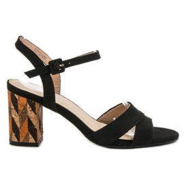 Filippo Sandals On Cork High Heels black