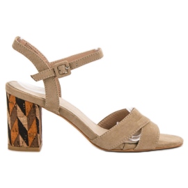 Filippo Sandals On Cork High Heels brown