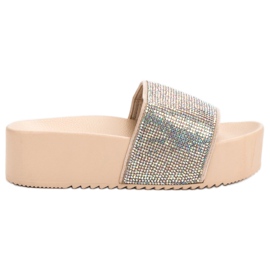 Marquiz Fashionable Slippers On The Platform brown grey