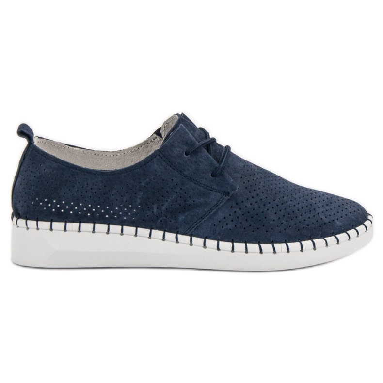 Openwork leather shoes blue Openwork leather shoes blue